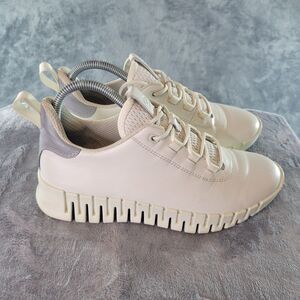 ECCO Gruuv‎ Leather Sneaker Womens Size 7.5 White Shoes